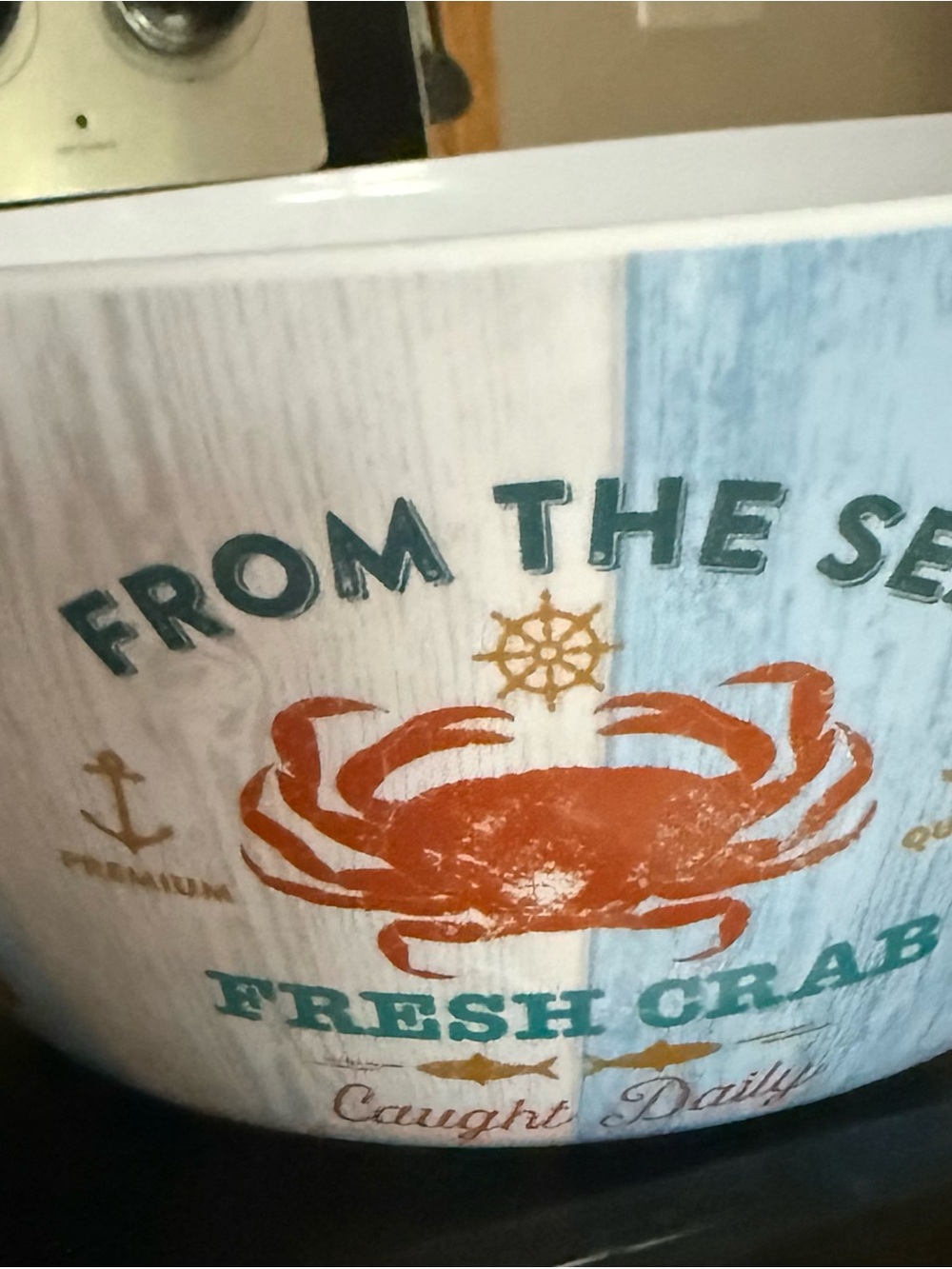 Fresh Crab Decorative Serving Bowl - Orange & Teal